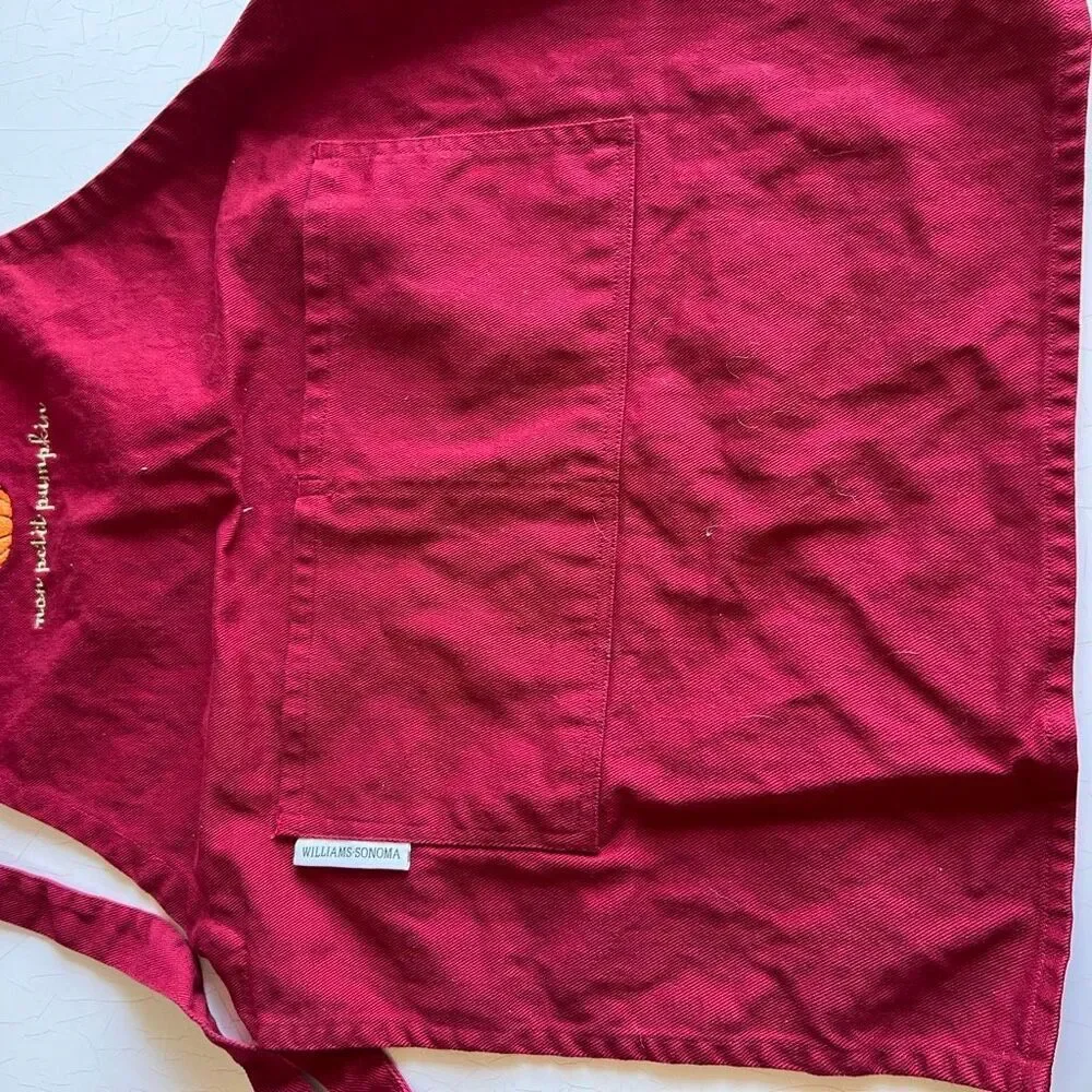 Williams Sonoma Youth Apron Pumpkin Adjustable Fall Halloween Thanksgiving